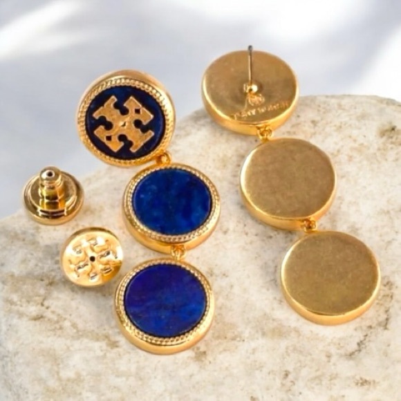 Tory Burch Semiprecious Blue Lapis Earrings - Picture 2 of 4